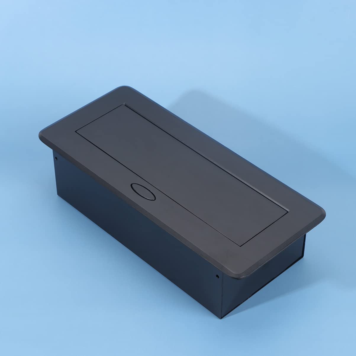 Versenkbare Steckdose 3 Euro Alu Stahl Organizer Schwarz