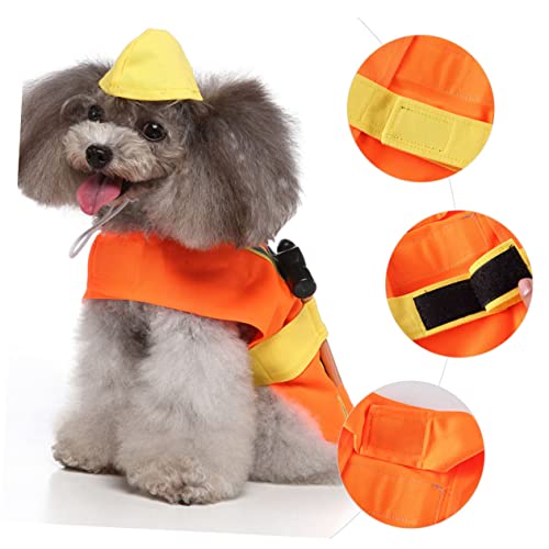Disfraz para perro adorable UKCOCO talla M naranja miniatura 5