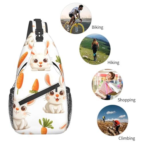 Bolso Cruzado Cute Bunny Carrot para Mujeres y Hombres miniatura 6