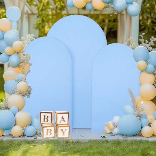 Housse arche mariage bleu layette : lot de 3 pour décorations de fête réussies