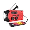 Noodsituatie NOAA Weer Radio, Draagbare Solar Hand Crank WB/AM/FM Radio, met LED Zaklamp, 2000mAh Power Bank en SOS Alarm, USB Mobiele Telefoon Oplader