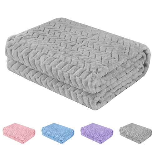 Image of Baby Blanket Flannel, Cozy Throw Blankets for Newborn Infant and Toddler, Super Soft and Warm Receiving Baby Blanket for Crib Stroller (Grey 25 * 32")