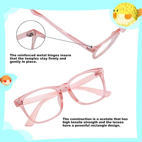 Image of KUGUAOK 2 Pack Kids Blue Light Blocking Glasses, Boys Girls Computer Gaming TV Glasses, Lightweight Eyeglasses Frame (Age 4 to 12)