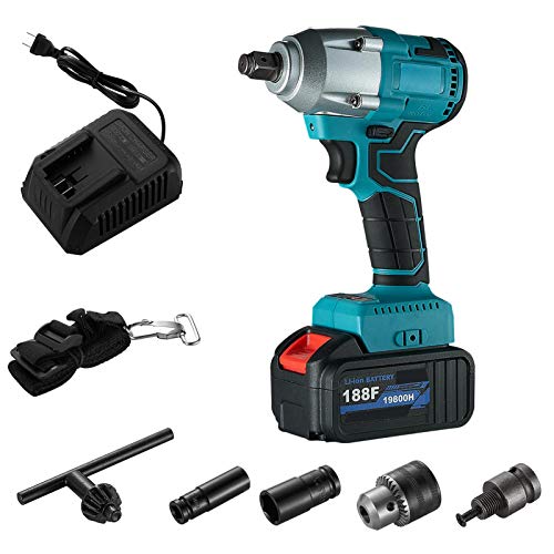 Horypt Chave de impacto sem fio 20 V, chave de impacto elétrica, chave de impacto sem fio, kit de ch