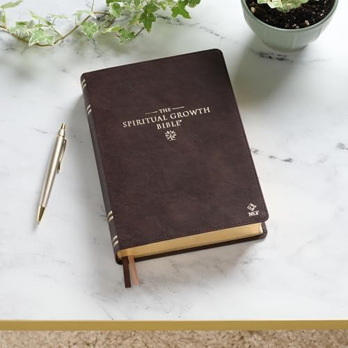 Image of The Spiritual Growth Bible, Study Bible, NLT - New Living Translation Holy Bible, Faux Leather, Walnut Brown (NLT Spiritual Growth Editions)