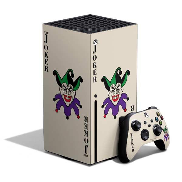 Skinit Decal Gaming Skin Compatible with Xbox Series X Bundle - Officially Licensed DC Comics The Joker vs Batman Vintage Art Design