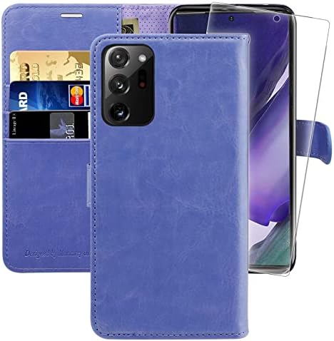 MONASAY Galaxy Note 20 Ultra 5G Wallet Case, 6.9 inch [Included Screen Protector] Flip Folio Leather Cell Phone Cover with Credit Card Holder for Samsung Galaxy Note 20 Ultra 5G Brown