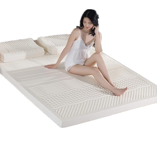 NaKeah Colchón de látex 100% Natural, Transpirable orgánico y cómodo, Duradero y no fácil de colapsar, colchón de Espuma de Memoria Topper,2.5cm,100x190cm
