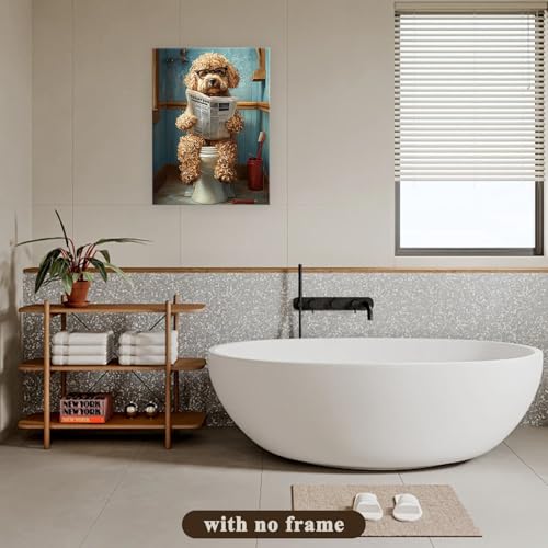 Funny Bathroom Canvas Wall Art Decor, Cute Animals Toilet Pictures Dog Reading Newspaper Painting On Poster And Prints With No Frame, Humor Bathroom Decoration For Bedroom Hallway 30x40 cm - Cosy Home Interiors Funny Bathroom Canvas Wall Art Decor, Cute Animals Toilet Pictures Dog Reading Newspaper Painting On Poster And Prints With No Frame, Humor Bathroom Decoration For Bedroom Hallway 30x40 cm - Image 5