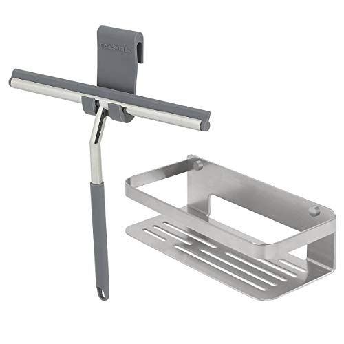 Tiger Caddy Set conjunto Cesta de Ducha, Acero Inoxidable y Escobilla para Ventana Deluxe, Acero Inoxidable …