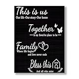 Family Quotes Canvas Wall Art 12x16 Inch - Inspirational Home Decor for Living Room, Office, Bathroom - Stretched Framed Ready to Hang Paintings