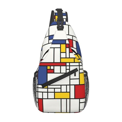 Mochila bandolera con patrón abstracto, para hombre y mujer miniatura 1