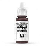 Entretenimiento Vallejo Model Color Pintura Acrílica, Rojo (Black Red), 17 ml