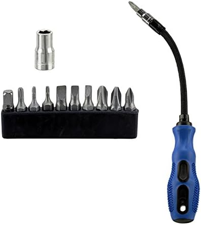 12-in-1 Flexible Shaft Screwdriver Set with 10 Magnetic Bits & 1/4" Adapter