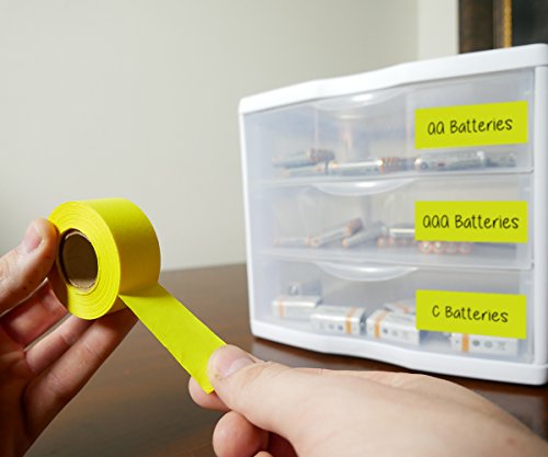 Chromalabel 1 Inch Clean Remove Color Code Tape, 500 Inch Roll, Fluorescent Yellow #TOP5