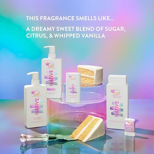 Image of Native Aluminum-Free Clean Deodorant with Natural Derived Ingredients, 72HR odor control | Deodorant for Women and Men | Baking Soda, Coconut Oil, Shea Butter | Piece of Cake Birthday