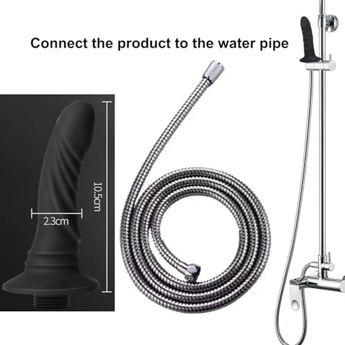 Image of Silicone Shower Cleaner Enema Douche System for Men Women,Enema Nozzles Hose,Handheld Water Shower Nozzle Anal Rinse Vaginal Cleaning Kit