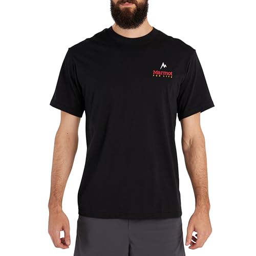 MARMOT Men's for Life Short Sleeve Tee, Black, Small