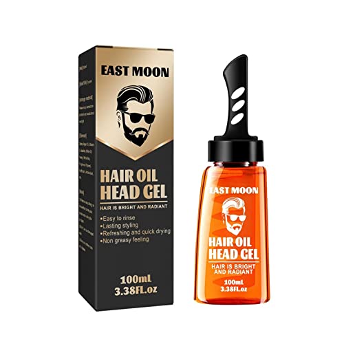 Hair Gel With Comb For Men, 2 In 1 Long Lasting Light Hold Hair Wax Gel Hair Oil Hair Styling Gel Hairspray 100Ml #TOP1