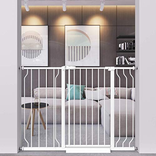 Exclusive Discount 60% Price Extra Wide Stand 36" Tall Pressure Mounted Baby Gate - Walk-Thru Baby Gate for Toddler and Pet Gate - Dog Gate for The House Doorways and Stairways 52.7-57.4 Inch Wide