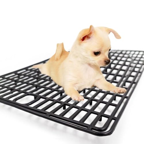 Plastic Mesh Tray for Dogs, Cats & Small Pets – Anti-Leak Crate Floor Grid, Cage Liner for Travel Carriers, Breathable Hygienic Base, Cut-to-Size PP Plastic (Small size15.7x9.4 in)