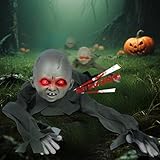 Ridota Scary Crawling Baby Zombie Ghost - Sound Activated Halloween Yard Decor with Horror Sound & Glowing Eyes - Outdoor Haunted House Party Props for Halloween Decorations