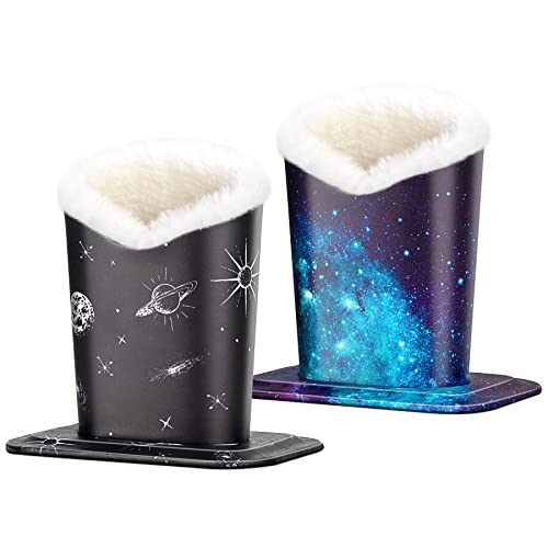 2 Pcs a Set, Plush Lined Eyeglasses Holder Stand Case Protective Glasses Case for Desks