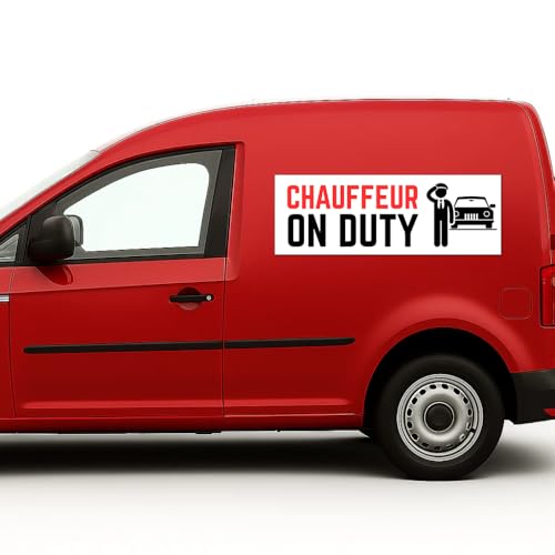 Chauffeur on Duty Car Magnet Sign by DC | Flexible Car Magnetic Sheets with Adhesive Backing | 12"x36" Bumper Magnet Sticker for Vehicles, Trucks & Business Advertising Signs | 2 PC | Made in USA