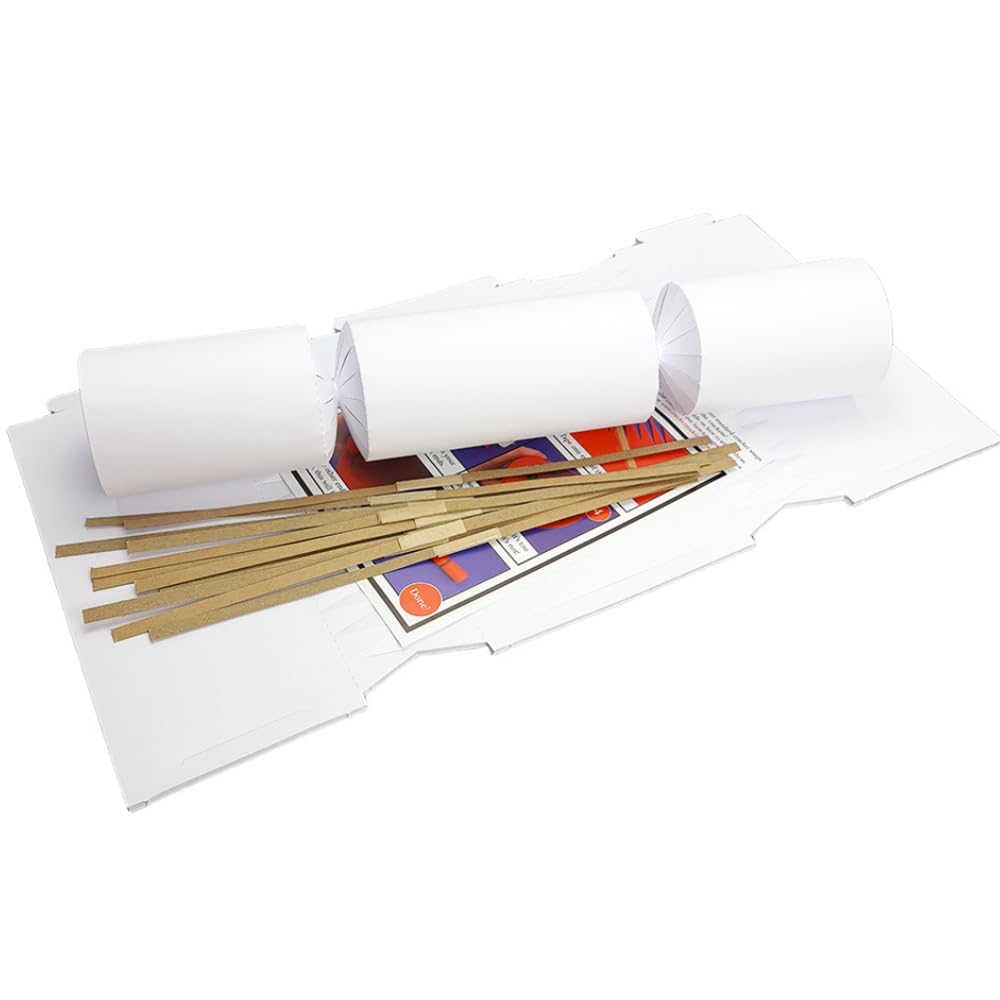 Bespoke By Crafty Capers White 50 Basic Crackers & Snappy Strips | Make Your Own Crackers | Recyclable