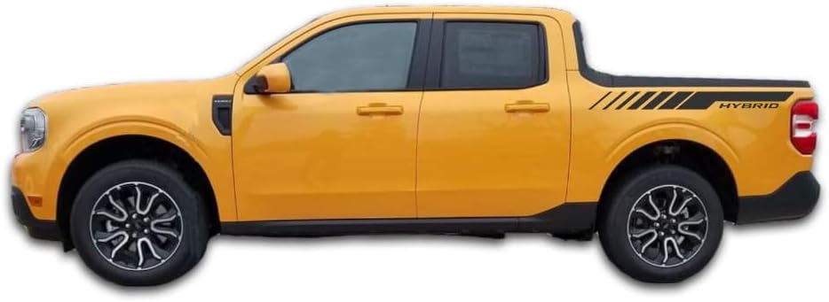 Hybrid Bedside Stripe Decals Graphics Compatible with Ford Maverick 2021-2026 | Die Cut Vinyl Accessory for Truck beds