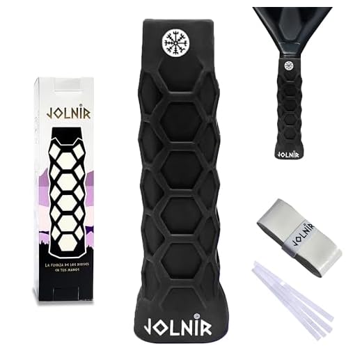 Jolnir Grip Padel Premium Negro - Set Completo con un Grip/Mango de Padel y un overgrip - Overgrips Padél Antideslizante y Cómodo