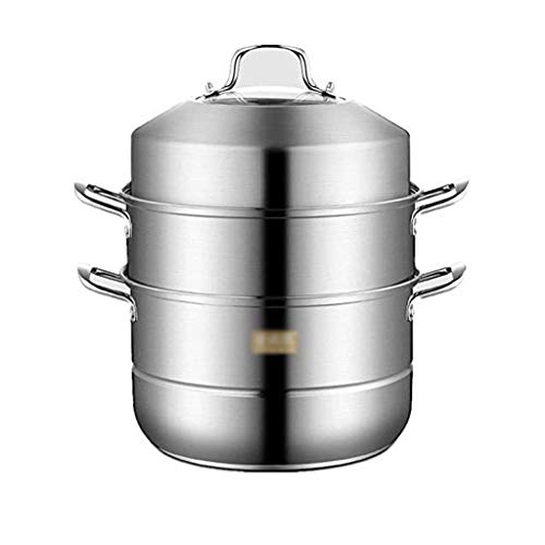 DJFKDYHPE Stainless Steel Three-Layer Steamer, Composite Multilayer Bottom, Universal, Suitable for All Stoves