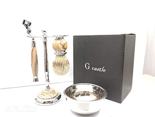 G castle Luxury Shave Kit for Men shaving set with pure stone boar hair pig hair mens grooming shaving kit for men