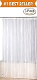 Elegant Comfort Water-Repellent Resistant Heavy-Weight Waterproof Clear Shower Curtain Liner, 72' x 72inch - Rust Proof Grommets with Magnets ( Set of 3 )