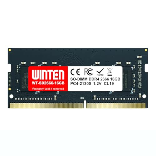 WINTEN ノートPC用メモリ DDR4-2666 16GB 260Pin CL19 1.2V SODIMM SDRAM 内蔵メモリー 増設メモリー【5年保証・相性保証】WT-SD2666-16GB