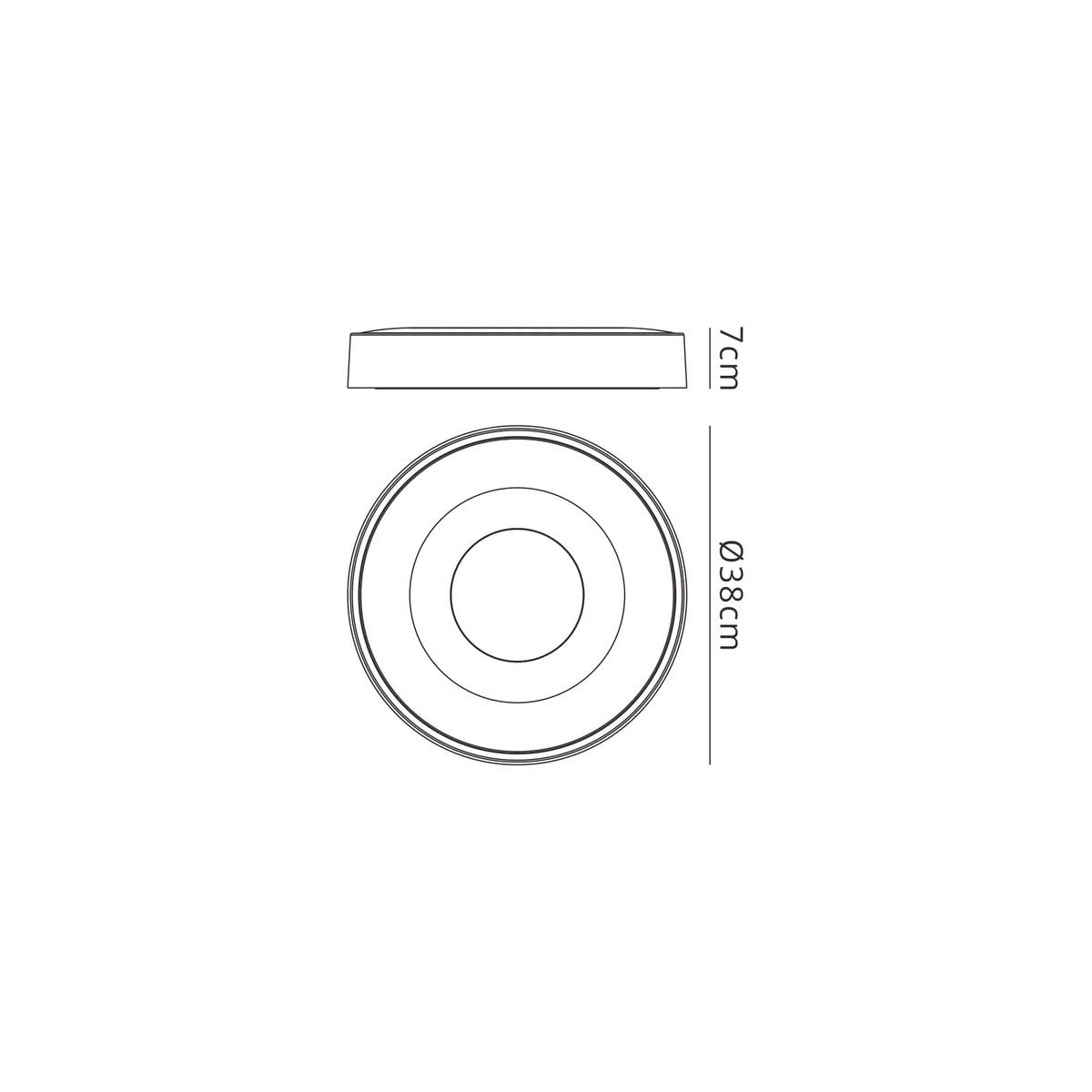 Plafón LED 56W COIN Dimable Mantra Blanco Ø38 x 6.8cm altura con mando a distancia