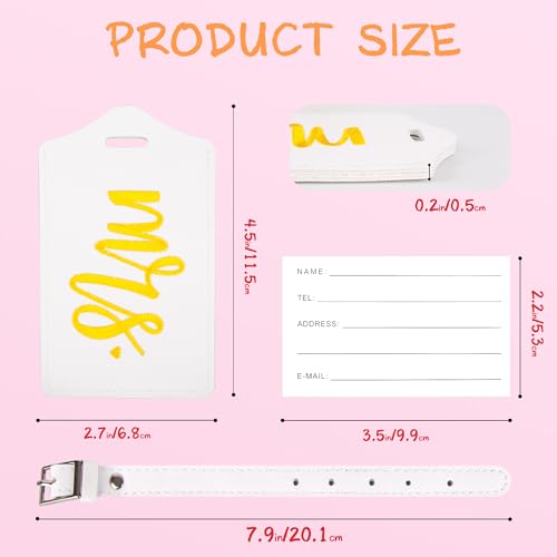 Image of Chelmon Mr and Mrs Tags for Couples, Bride Groom Honeymoon Travel Gifts, White & Gold, 4.5*2.7 inches | Bridal Shower, Engagement & Wedding Gifts - Personalized Registry Essentials for Just Married Newlyweds