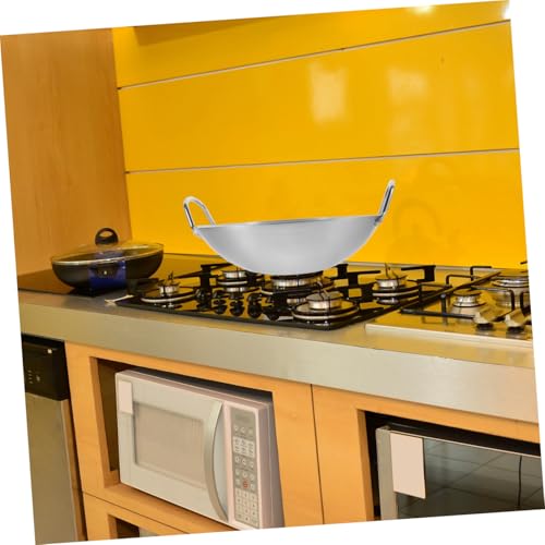 Wok de acero inoxidable con doble asa para cocinar miniatura 6