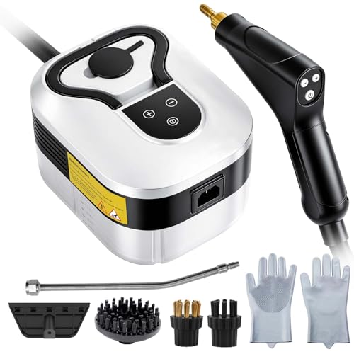 Steam Cleaners, 2500W 4.5BAR Portable Steam Cleaner Handheld 6 Speeds, 1.2L Steamer Cleaning Machine High Temperature Pressurized with 4 Heads for Kitchen Home Furniture Car Cleaning, New Upgraded