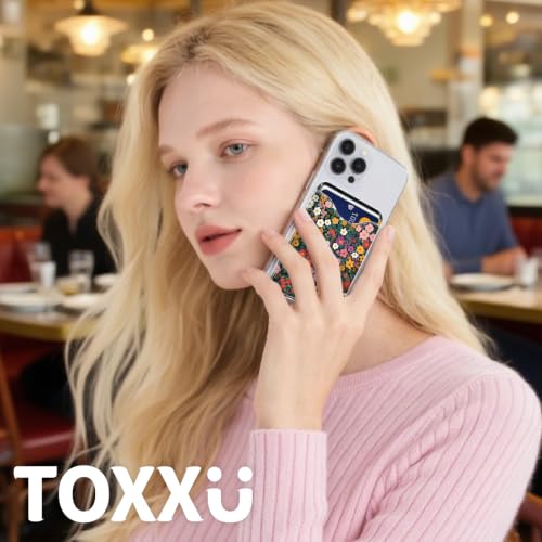 Image of Floral Magnetic Wallet for Magsafe Compatible with iPhone 17 /16 /15 /14 /13 /12 Series Pro Max Plus Air Flowers Phone Magnet Card Holder for Women Lether Mag Safe Wallets Deep