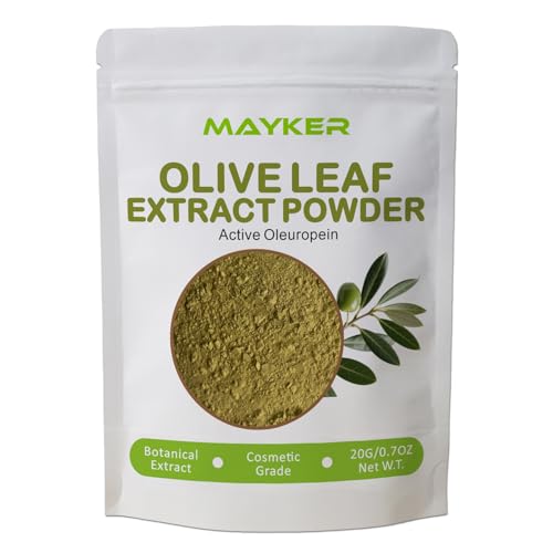 MAYKER Olive Leaf Extract For Skin 0.7 oz, with Acitive Oleuropein, Cosmetic Grade Botanical Ingredient for DIY Skincare Formulaitons, Creams, Serums & Lotions