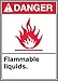 14X10 Adgr Flammable Liquids 14X10 Adhesive Vinyl Sign