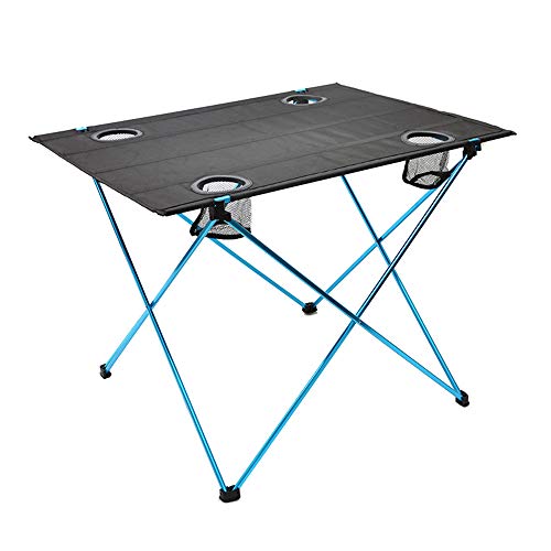 Picknick Camping Tisch Klappstrand Tragbare Angeltische Outdoor Backpacking Leichte Roll-Up Schreibtisch Gartenmöbel,Blue