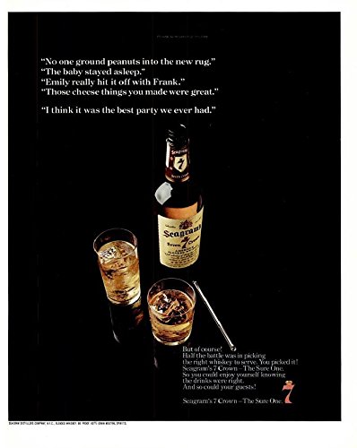 1967 SEAGRAM'S 7 CROWN WHISKEY HUGE VINTAGE COLOR AD -USA - EXCELLENT ORIGINAL !!