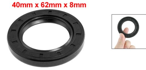 sourcing map Metrisch TC Doppelte Ölwellendichtung Wellendichtung 40mm x 62mm x 8mm Schwarz