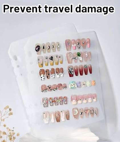 Image of 6-Page Nail Art Book, Press On Nails Organizer for Travel and Salon Use, Nail Display Stand for Press On Nails Collection, Nail Art Table Accessory