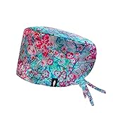 ROBIN HAT Surgical Cap - Design Cotton Cap Model Sakura - Long Hair - Multicolored - 100% Cotton (Autoclave) - Adjustable Size.