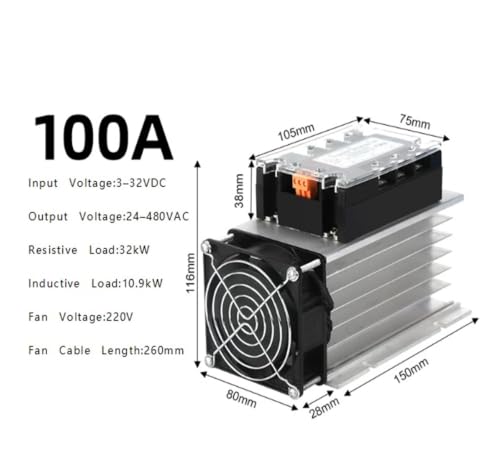 Relais statique triphasé à commutation rapide DC-AC JGX3-ZF100DA de 100A