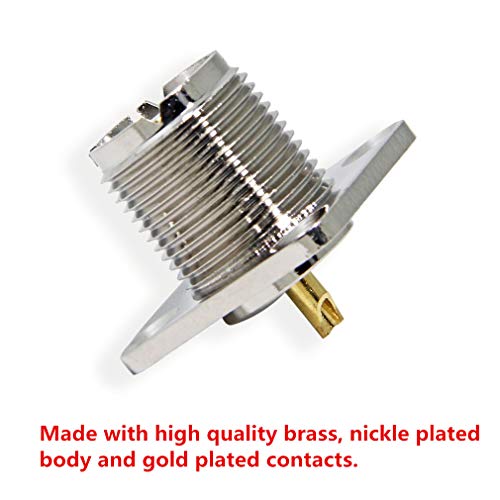 PL259-Panel-Mount-UHF-Female-Jack-4-Holes-Chassis-Mount-Flange-Solder-Cup-Coax-Connector-for-Ham-Radio-Antenna