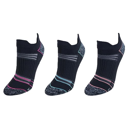 Fruit of the Loom Women's Premium Seamless No Show Tab Socks (3 Pack), Black